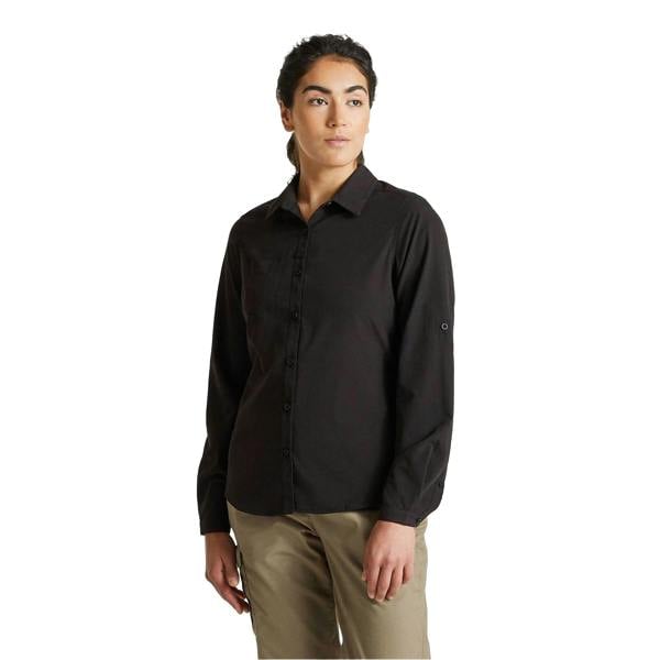 Craghoppers Womens/Ladies Kiwi Long-Sleeved Shirt - Black - 