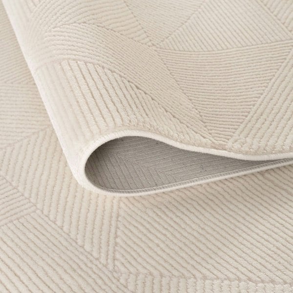 cream colour, abstract design, stain-resistant, Cosy comfort rug, non-static