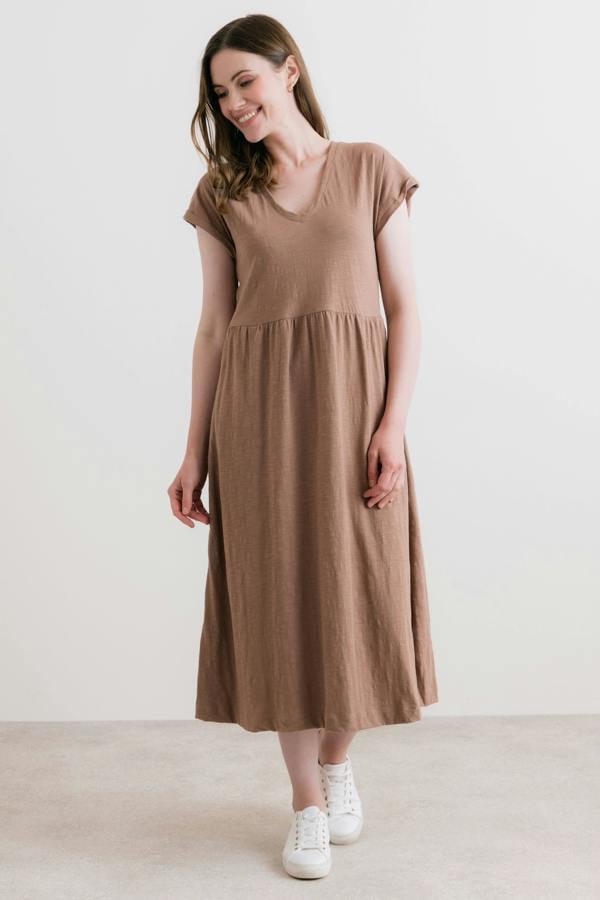 Shine Organic Cotton Jersey Dress Mocha