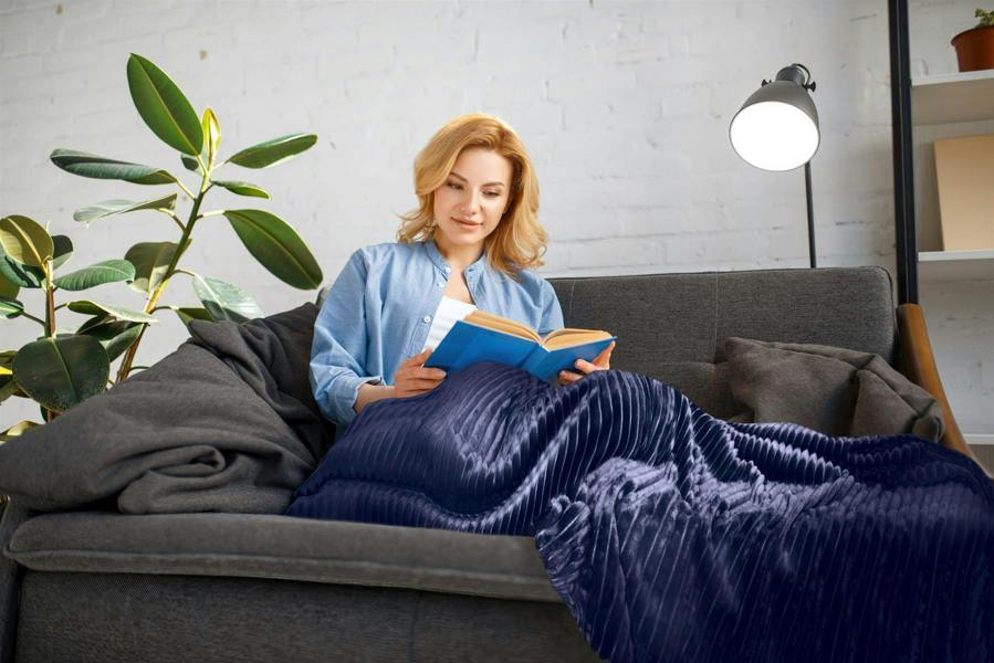 Dakota Fleece Navy Throw 140x180cm