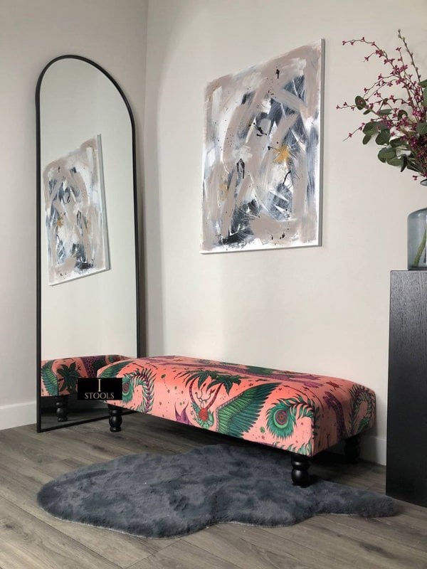 ISTOOLS Premium Lynx Dragon Velvet Footstool Ottoman – Handmade in the UK