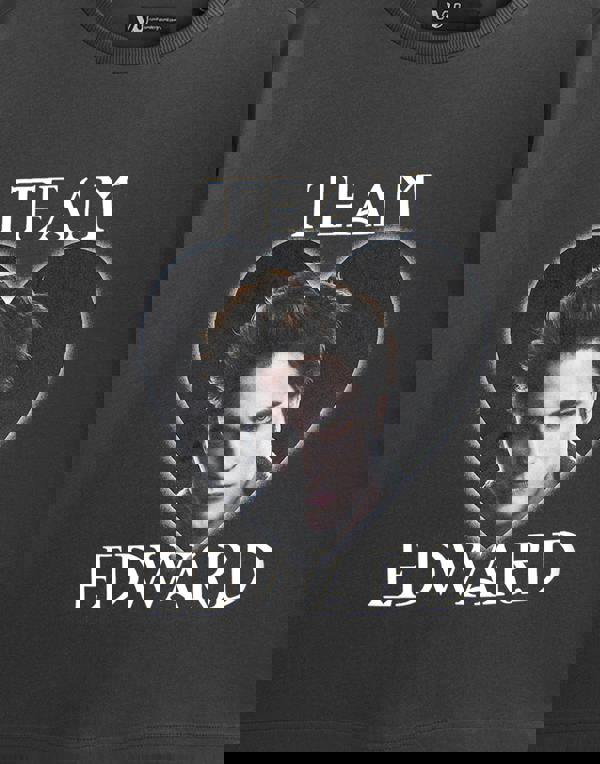 Twilight Womens Grey Team Edward Crop Cropped Short Sleeved T-Shirt