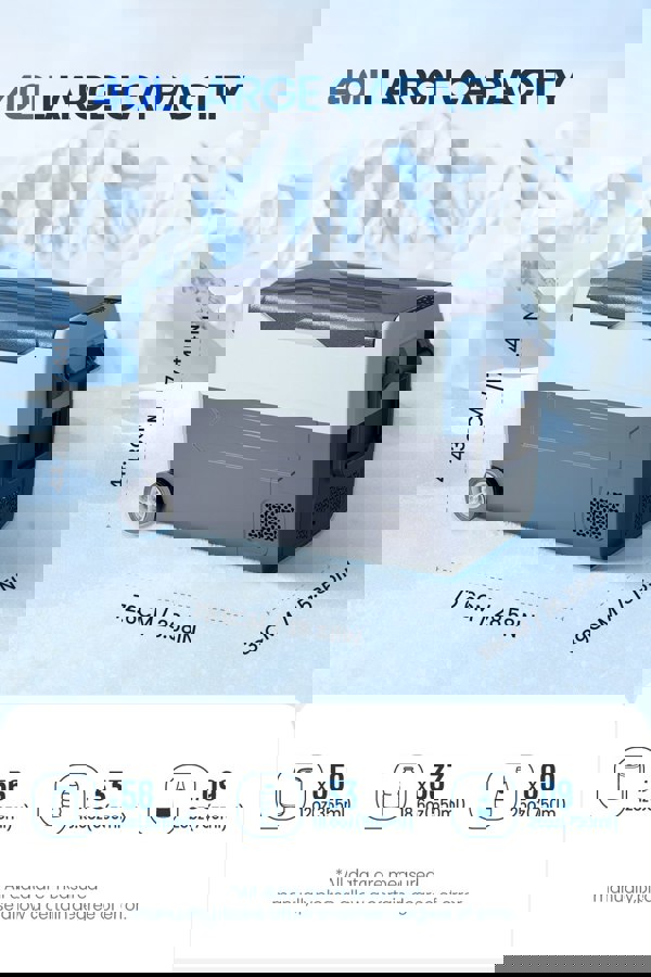 Living and Home 40L Car Fridge Electric Cool Box Portable Compressor Fridge Freezer with Dual Temp