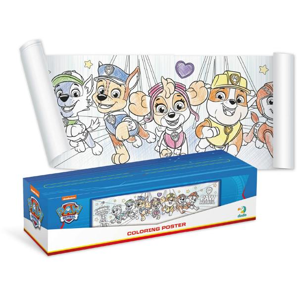 Coloring Poster Paw Patrol - White / 19cm