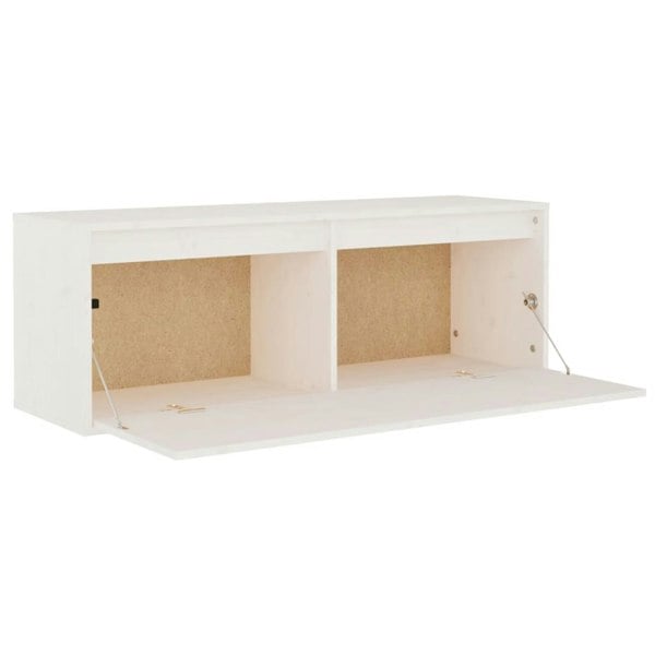 Berkfield Wall Cabinet White 100x30x35 cm Solid Wood Pine