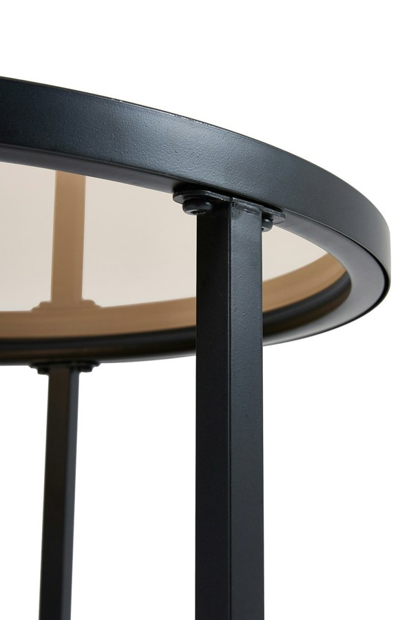Living and Home Tea Glass Round Nesting Coffee Table Set of 2