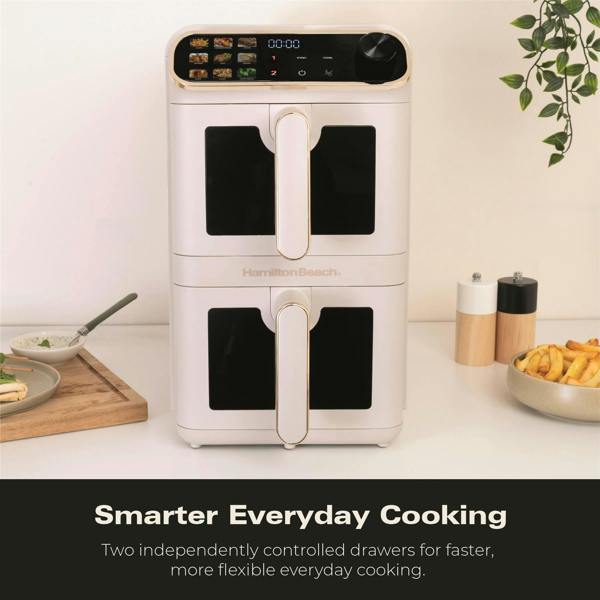 Hamilton Beach DualStack 11L Smart Air Fryer - Stone & Brushed Brass