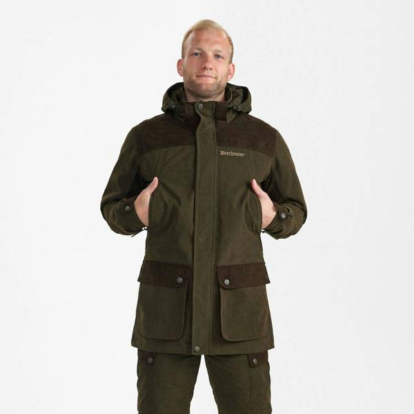 Front view of Deerhunter Eagle Jacket, breathable waterproof shooting jacket with multiple pockets