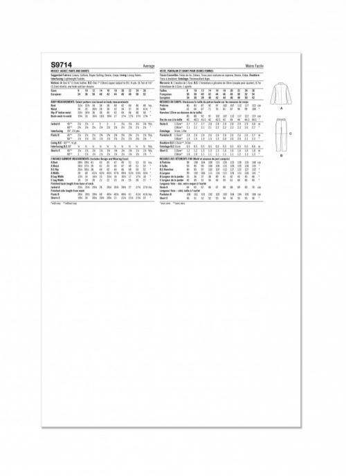 Simplicity Sewing Pattern 9714, Jackets, Trousers, Shorts, Suits for Women, K5 (8-10-12-14-16) - Intermediate