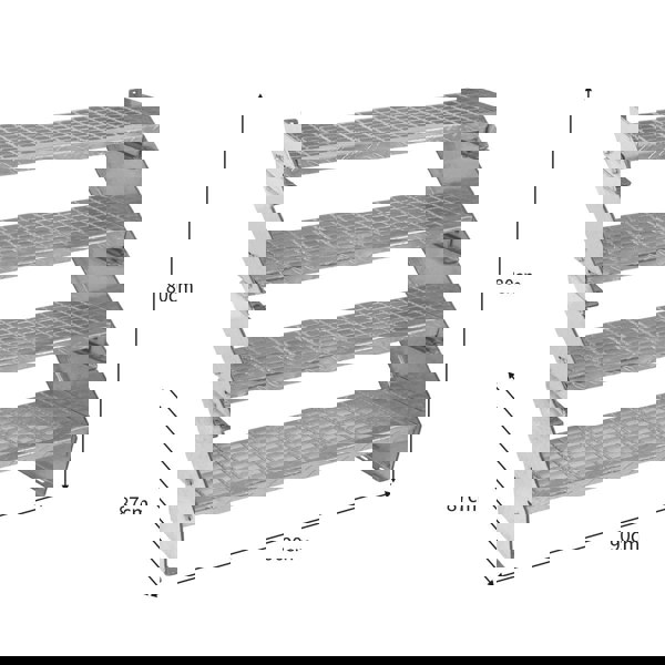 Monstershop Adjustable 4 Section Galvanised Staircase - 900mm Wide