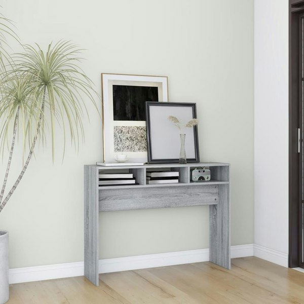 Berkfield Console Table Grey Sonoma 105x30x80 cm Engineered Wood
