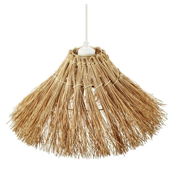 Natural Raffia Handcrafted Rattan Pendant Lamp Shade with Long Strands Image 3