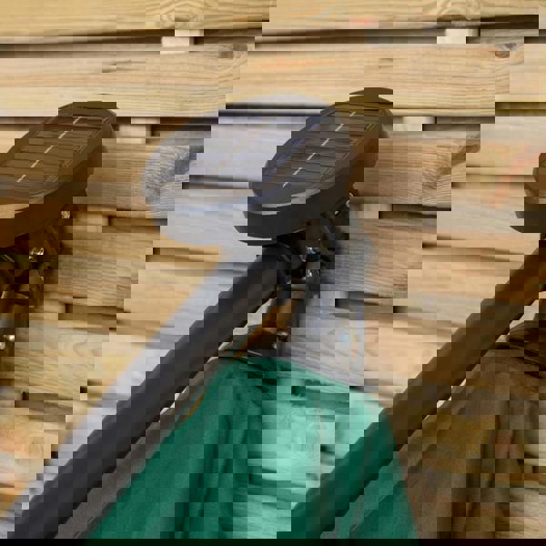 Samuel Alexander 3m Solar Powered Cantilever Lit Banana Garden Parasol with Crank Handle & White LED Lights in Green