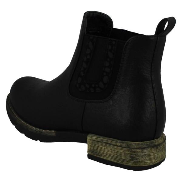 Spot On Ladies Spot On Chunky Low Heel Ankle Boots F51020