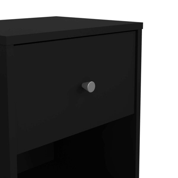 Wyld Haus Tainan Black Bedside Table 1 Drawer 1 Shelf