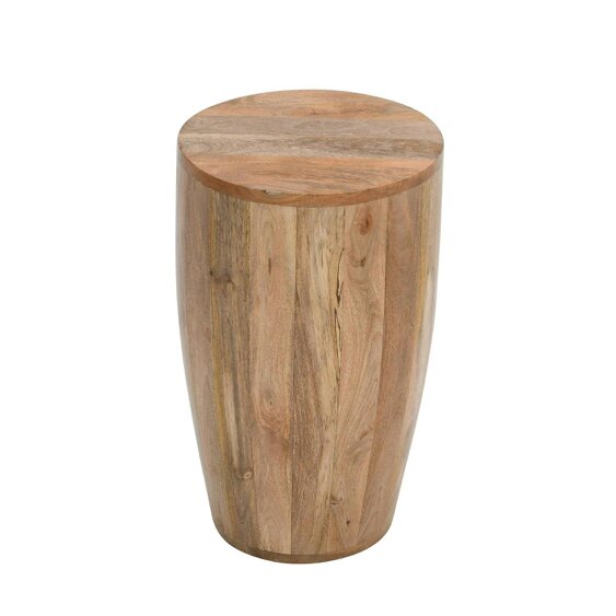 Wyld Haus London Natural Mango Wood Drum Side Table