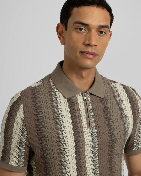 Steel & Jelly Goldie - Zig-Zag Seersucker Polo Shirt