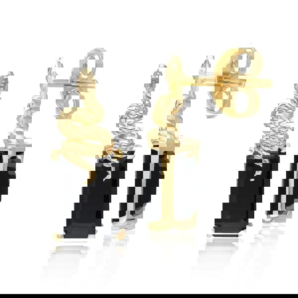 270E037103925 Grand Deco Black Onyx Snake Stud Earrings in Gold Plated Sterling Silver Side