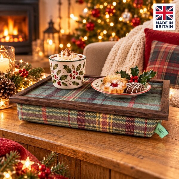 Made in the Mill Luxury Brittany Tweed Lap Tray With Bean Bag