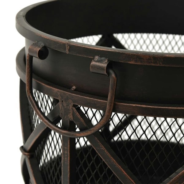 Berkfield Rustic Fire Pit with Poker �__42x54 cm Steel