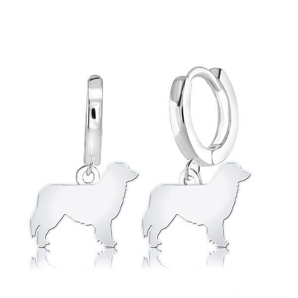 Mylee London Australian Shepherd Silhouette Silver Earrings