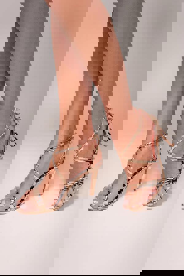 Strappy High Heeled Sandal - Rose Gold SH07