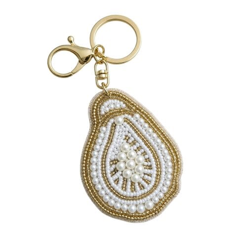 Gold Trip Oyster Beaded Keyring