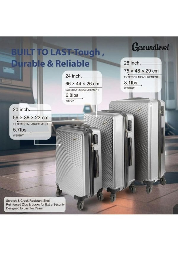 Groundlevel Infinity Hard Shell 3 Piece Luggage Set