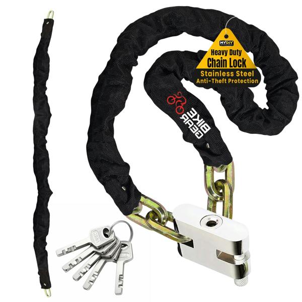 MY DIY PROFESSIONAL PRODUCTS Bike Chain Lock 1.8M Heavy Duty High Security Stainless Steel Anti Theft Lock for Bicycles, Motorbikes, Scooters 3 Keys