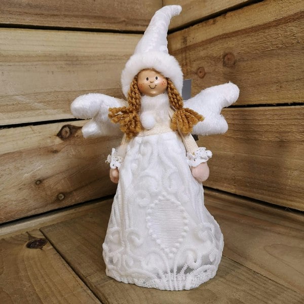 Samuel Alexander 35cm Premier Christmas Tree Top Angel Decoration in White