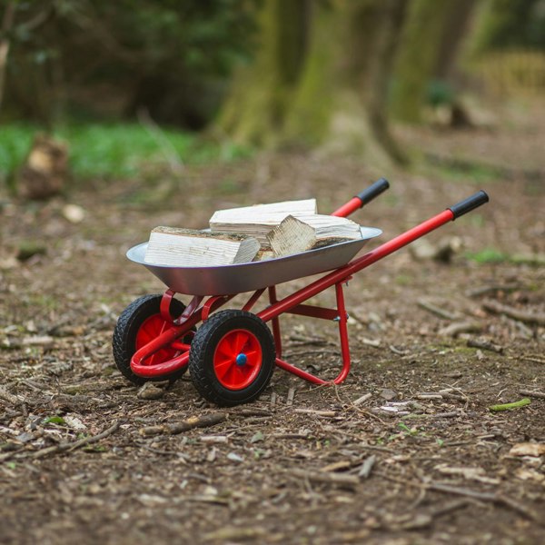 Bigjigs Toys Childrens Garden Wheelbarrow - Includes 2 Wheels & Easy Grip Handles