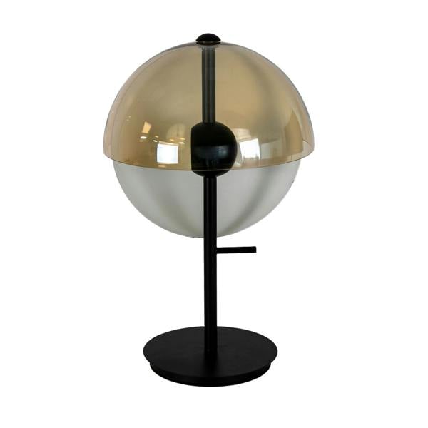 Angel Cerdá Table lamp in amber smoked glass and black and white steel with black steel base 8112