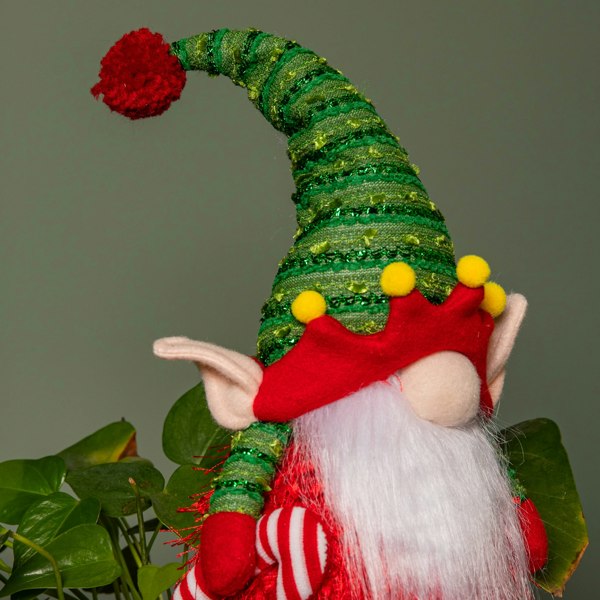 Samuel Alexander 46cm Battery Operated Light up Standing Christmas Elf Gonk with Warm White LEDs