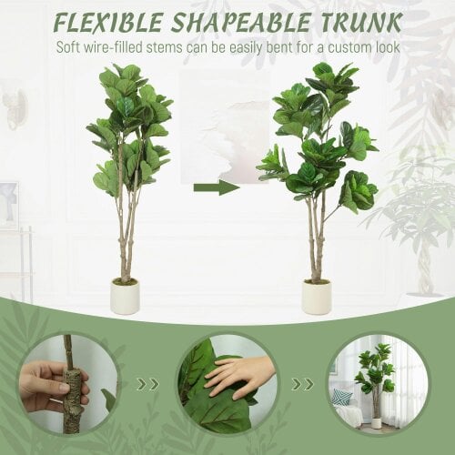Wyld Haus Pararale Artificial Fiddle Leaf Fig Style Tree With Broad Leaves 180cm Green