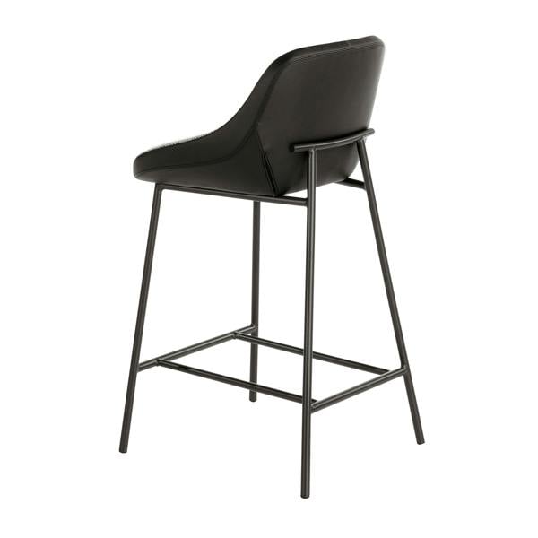 Angel Cerdá Grey Fabric and Black Leatherette Stool 4100