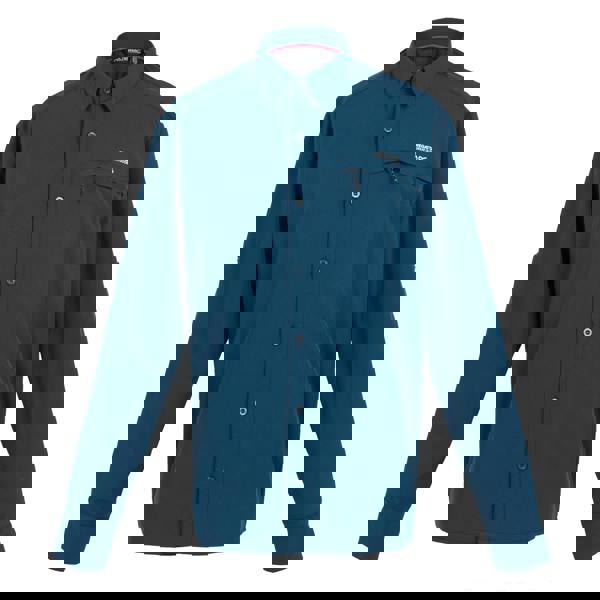 Regatta Mens Plain Packaway Long-Sleeved Travel Shirt - Moonlight Denim - 