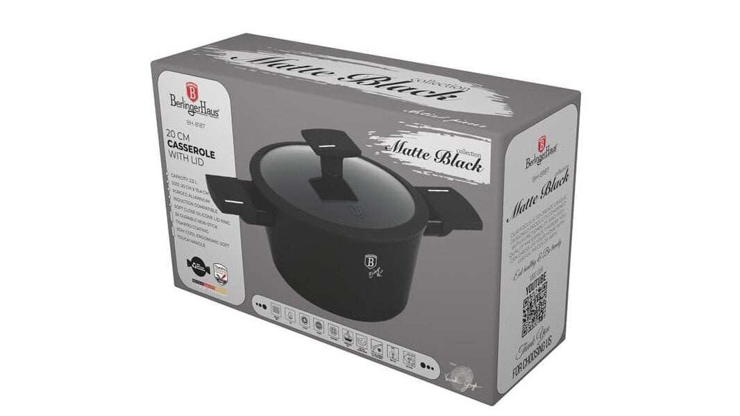 Berlinger Haus Casserole with Lid 20 cm Berlinger Haus BH8187Matte Black