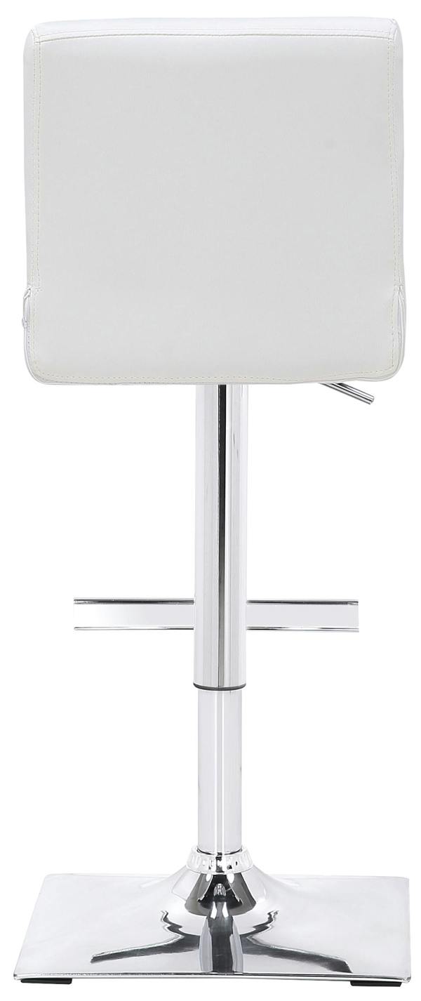 Lamboro Snella Breakfast Bar Stool, Chrome Footrest, Height Adjustable Swivel Gas Lift, Home Bar & Kitchen Faux-Leather Barstool, White