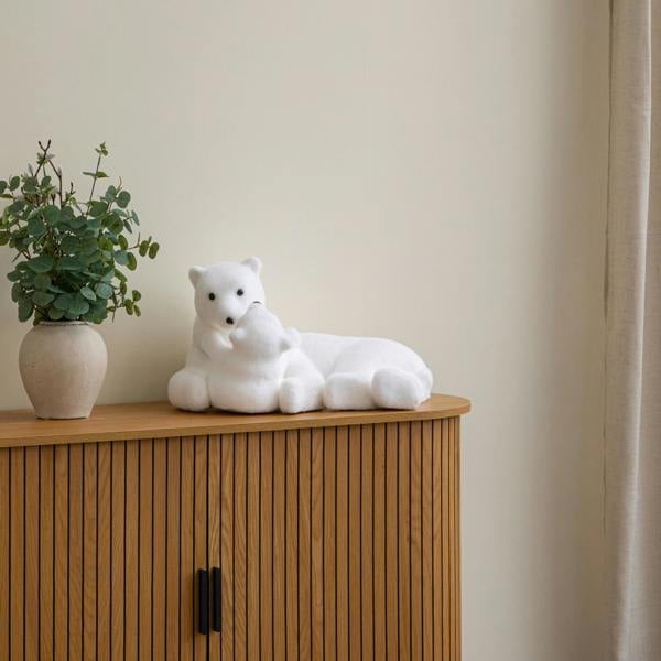Samuel Alexander 49cm Flocked Polar Bear & Cub Christmas Decoration