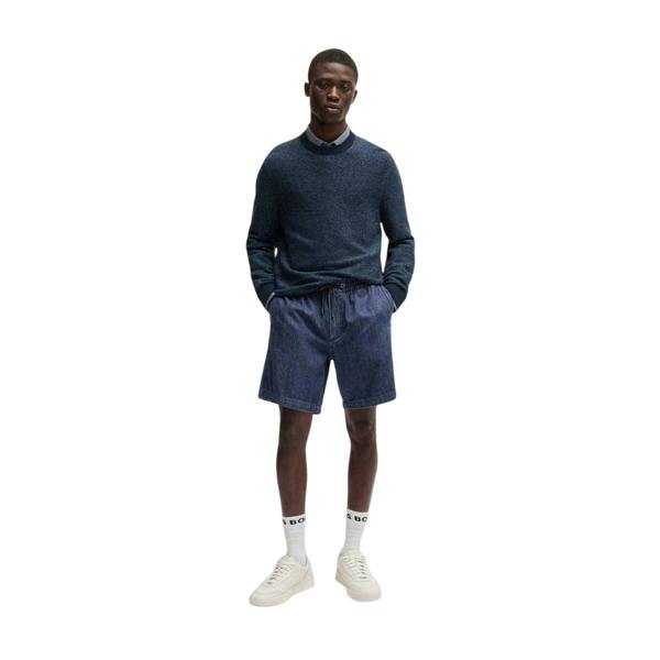 Boss Mens Denim Shorts - Dark Blue - 