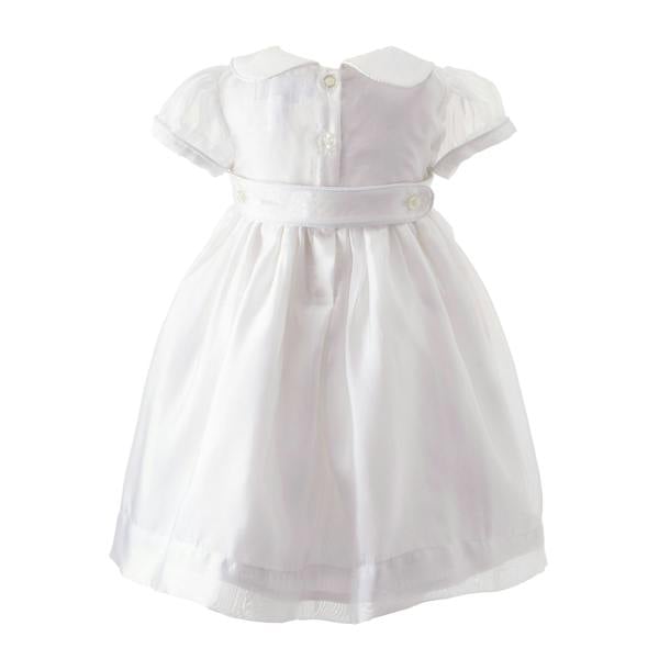 Rachel Riley Ivory Organza Pintuck Dress