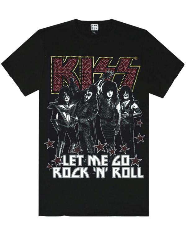 Amplified Clothing Mens Black Kiss Short Sleeved T-Shirt