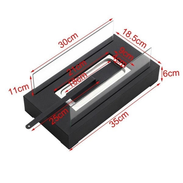 Bio Ethanol Fireplace Black Tabletop Patio Heater Glass Top Burner Fire Fireplaces Living and Home
