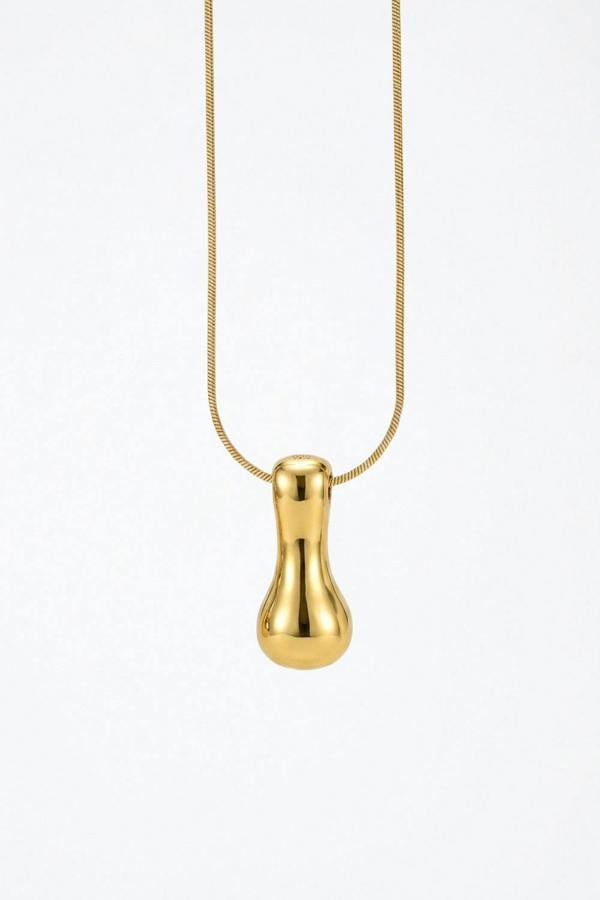 Serla Bubble Initial Gold Plated Necklace Letter I