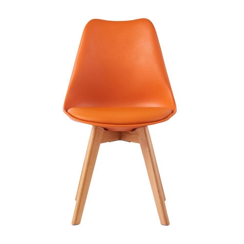 Set of 4 Dining Chairs with Solid Wooden Legs and Seat Cushion Pads Eva