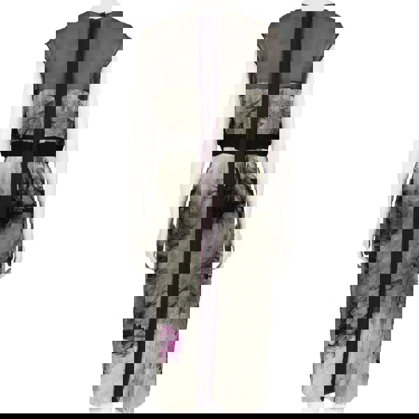 Alberta Ferretti silk satin shift dress in an abstract pattern