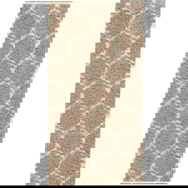 Trellis Design Thick Shaggy Area Rugs Beige