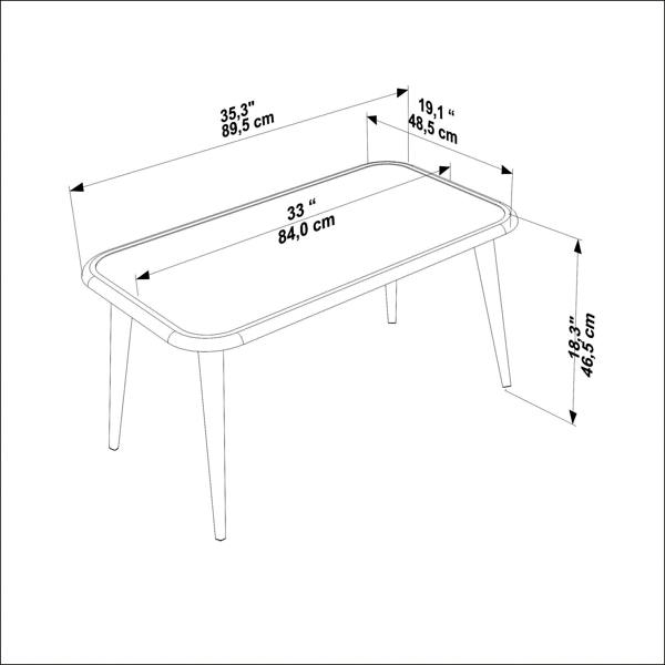 Decorotika Bohemia 90 cm Modern Coffee Table