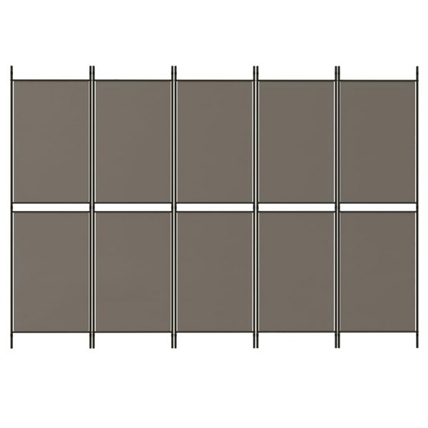 Berkfield 5-Panel Room Divider Anthracite 250x180 cm Fabric
