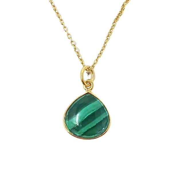18ct Gold Vermeil Malachite Necklace